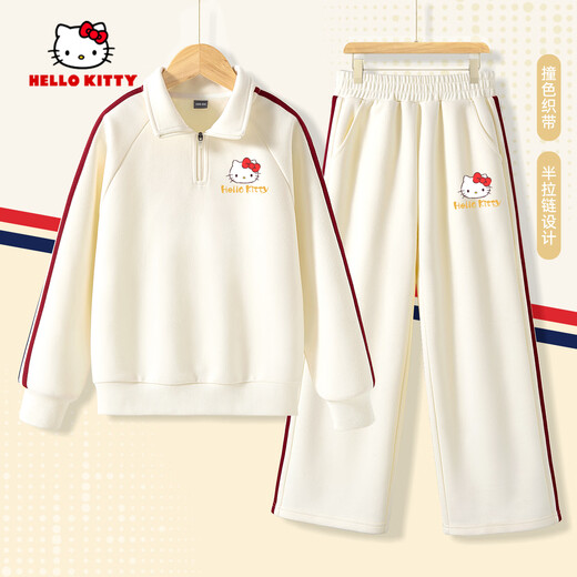 
Hello Kitty Girls Sweatshirt Set 2025 Spring and Autumn New Style Fashionable Children's Clothing Trousers Casual Korean Girl Long Sleeve