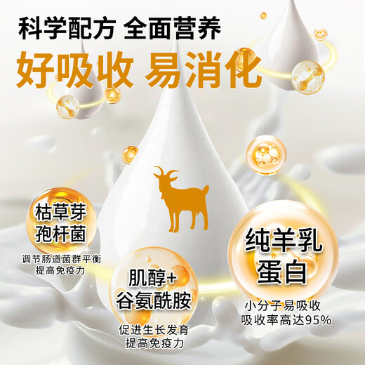 MAIRULSY Sam German Cat Goat Milk Powder with 100% Raw Goat Milk Nutritional Supplement Vitamin Lactoferrin Young Adult 0 Lactose Close to Breast Milk Three Boxes