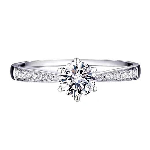 DR one carat moissanite diamond ring for women SF Silver Crossing platinum wedding proposal diamond ring gift for wife and girlfriend main diamond 50 points live mouth adjustable size SF