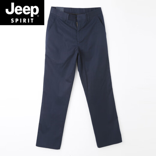 JEEP SPIRIT原单男士休闲裤夏季薄款纯棉宽松直筒纯色商务西裤男长裤 藏青色 6625-1 30