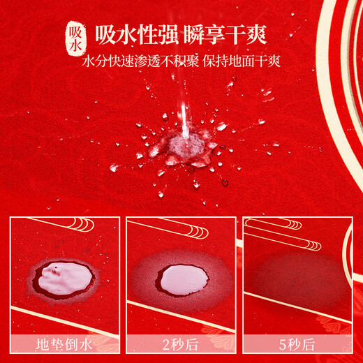 Wenshiou floor mats for home entrance new Chinese style free washing high-end entrance door floor mats can be cut New Year's golden diatom mud floor mats for entry. Baifufuzhen~gold~12159 160cm*230cm Upgraded diatom mud]