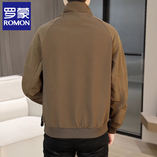 
ROMON Jacket Men's Standing Collar Spring 2025 New Casual Fashion Jacket Fashionable Fashion Business Spring and Autumn Versatile Clothes (9928) Black L (80-105Jin[Jin equals 0.5 kg])