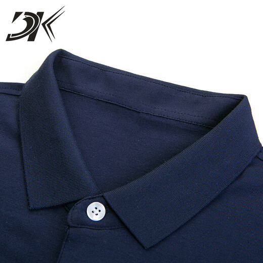 DK Brand Herren-Kurzärärmel-T-Shirt für die Sommer-Streifen von Männern Casual Einfache junge und mittlere vielseitige Polo-Hemd halbärmelte 3523 Blue M.