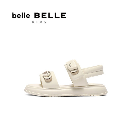 Belle Girls' Shoes Soft Casual Sandals 2025 Xiaxin Mall Same Velcro Love Sandals V1151B65 Beige 30
