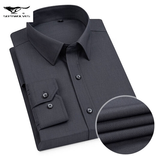 New men's cotton shirt for middle-aged and young men 2024 four-season universal breathable lapel business pocket multi-color workwear long sleeves 6623 38