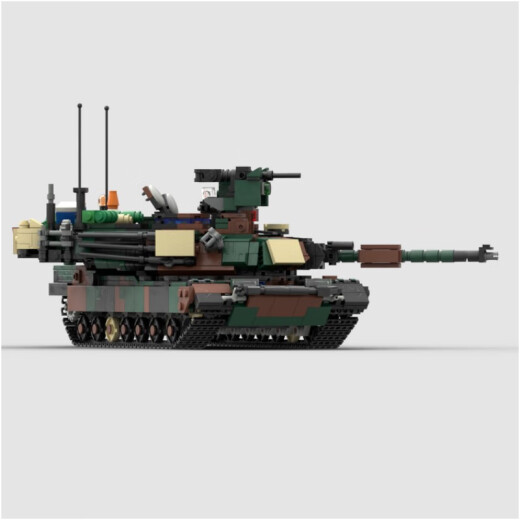MOC军事积木 M1A2坦克模型 适用小颗粒拼装积木玩具儿童男孩 M1坦克 杏黄1048颗粒 零件+电子