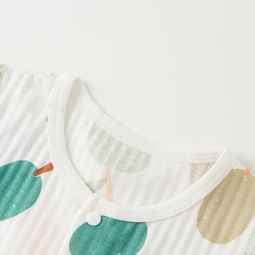 Tongtai (TONGTAI) baby short-sleeved jumpsuit summer pure cotton thin newborn baby hai clothes crawling clothes baby clothes jacquard green 90cm