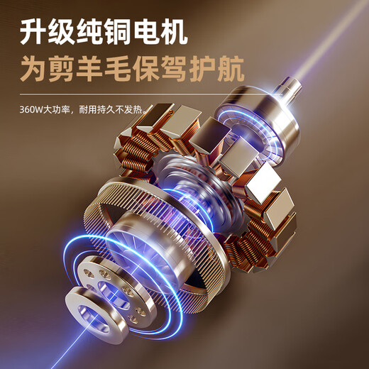 DINGNAI high-power wired dog wool shear electric clipper high-power shaver pet hair pusher wool electric clipper wool shear gold + 1 head 48V plug-in