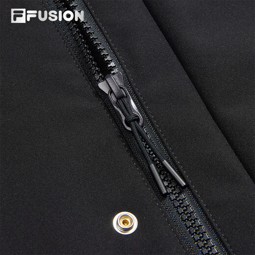 FILA FUSION Fila trendy brand couple style woven jacket two-in-one 2025 winter new loose casual jacket black-BK M 170/92A/M