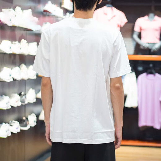 阿迪达斯 （adidas）短袖男2024夏季篮球运动服纯棉圆领印花白T恤 IP3884/棉 M 135-155斤