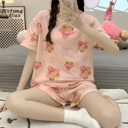 Cool Chapter (KUZHANG) pajamas for women in summer shorts shorts small cartoon cute suit spring and summer new loose student home clothes 1047 puppy M Recommended weight 75-95 Jin [Jin equals 0.5 kg]