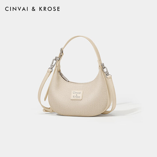 
CinvaiKrose official website small c/k bag women's bag 2025 new underarm handbag single shoulder crossbody bag handheld crescent bag cream white