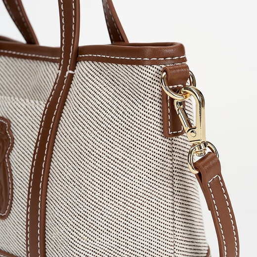 Teenie Weenie Bearnova Damen Umhängetasche 2025 Sommer Neu einfacher und modisches lässiges Pendelpendel -Leinwand Bag Brown Fre