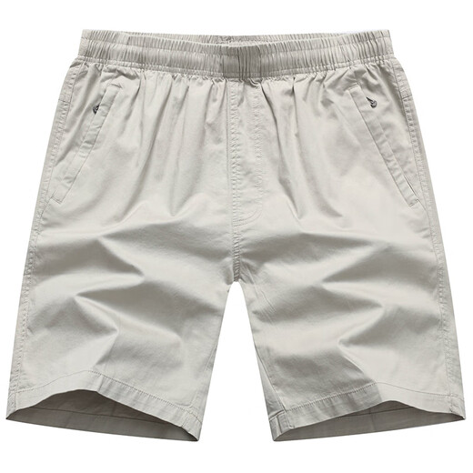 Isaac Paul pure cotton shorts men's loose five-quarter pants summer men's outer wear mid-trousers dad casual pants zipper pocket A9227 dark blue [pocket zipper] XL _135-155Jin [Jin equals 0.5 kg] about