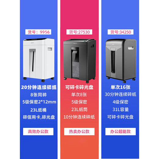 Deli Electric Paper Shredder Oficina de trituración especial Disc 4 Nivel 5 Confidencial 9904 Crusher 27250 (9918), excluyendo la factura