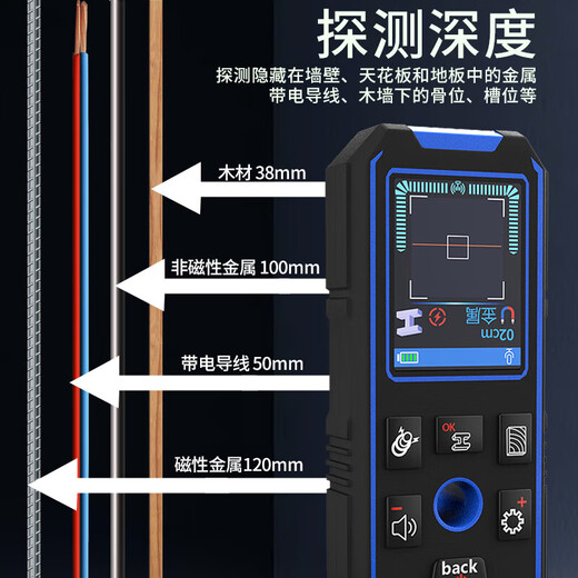 Smart Mouse NF-518 multi-function wall detector, steel bar position scanner, load-bearing wall wire drilling positioning