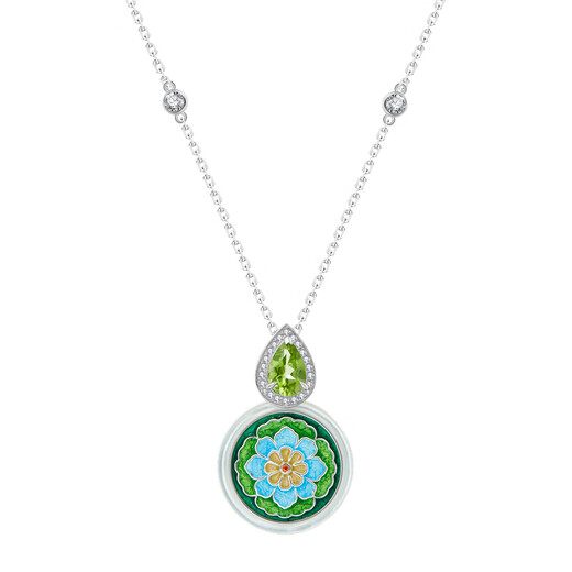CIGA LONG Dunhuang Museum co-branded Baoxianghua Peridot Necklace New Chinese Style Jewelry Tourism Baoxianghua Peridot Necklace