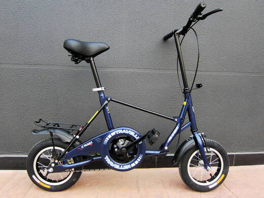 OEMG Japanese imported quality bicycle 12-inch folding bike folds in one second, super easy to carry, alloy blue 12 inches 12 inches