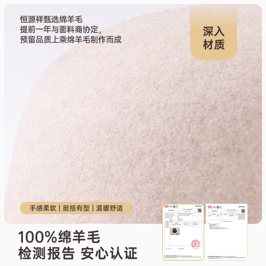 Hengyuanxiang hat women's autumn and winter warm hat woolen hat fashion versatile fisherman hat birthday gift camel