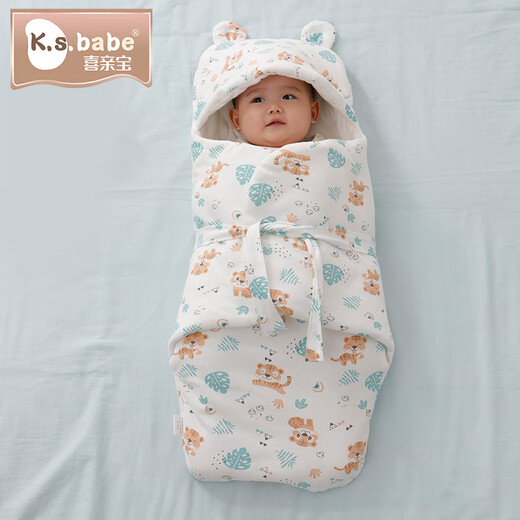 Newborn baby blanket, anti-jumping swaddle, all-in-one sleeping bag, baby quilt, baby swaddle, anti-kick quilt (one-piece baby blanket), Mengmenghu