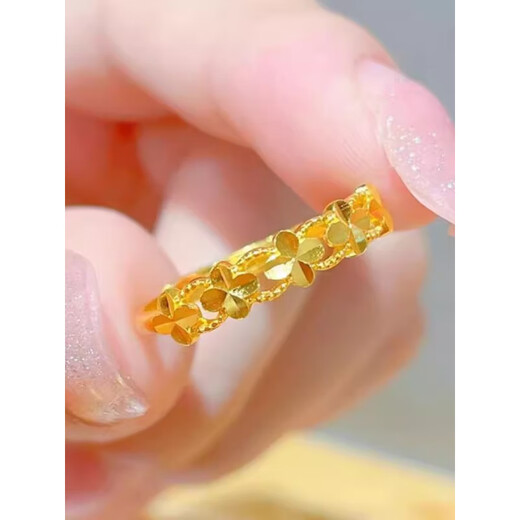 18K gold four-leaf clover ring missing from CHANSUNRUN outlet discount store outlets women’s accessories 1_Four-leaf clover ring adjustable