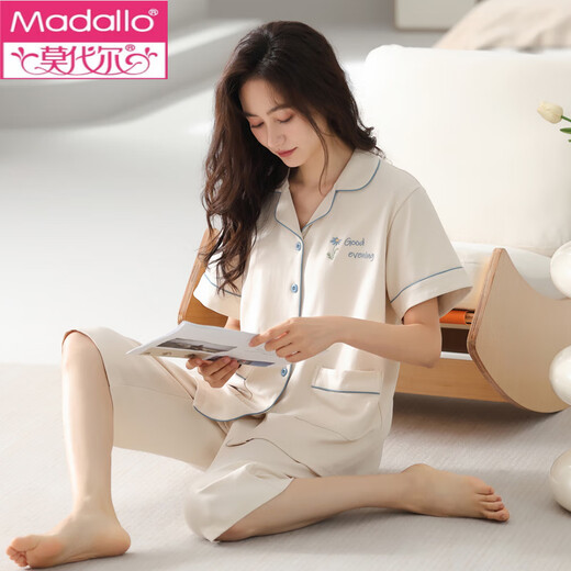 Modal Pyjamas für Frauen 2025 Neue Sommer-Baumwoll-Kurzärmel-Kumpelhose für Frauen im Sommer können Anzug 9892# M empfohlen 80-100jin [Jin entspricht 0,5 kg]