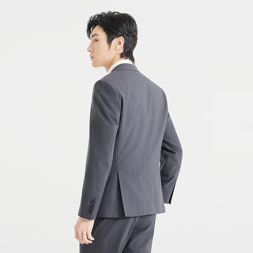 Lilan three-piece suit men's sheep wool blended formal suit business men's groom's wedding suit suit hem trousers blue gray (24QXF051SA) fitted version 170A