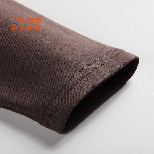 ANTA (ANTA) children's T-shirt men's big children's wear 2026 spring youth naughty trendy Coco silk knitted long-sleeved shirt 352538401 Vanilla White-2 130