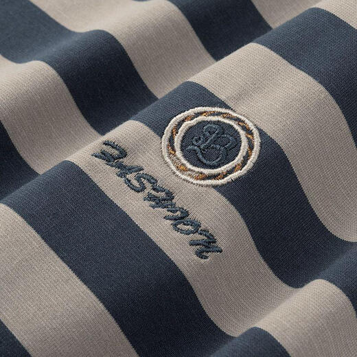 皮尔卡丹（pierre cardin）高端品牌经典撞色条纹圆领冰丝短袖t恤男休闲2025夏季新款打底衫 卡其【PA6195#】__ L 推荐【115-130斤】