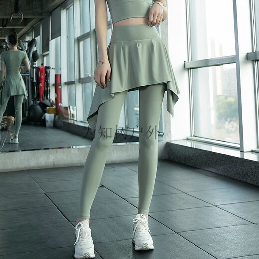 Weizhishu yoga suit for women 2025 new style Pilates fitness long-sleeved sports top morning jogging suit for women with cocoa brown fake two-piece culottes + M (95-105Jin Jin is equal to 0.5 kg)