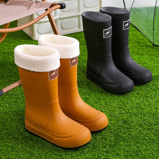 Bottes de pluie à la mode pour femmes, chaussures imperméables antidérapantes mi-mollet avec velours, bottes de pluie chaudes pour le travail de cuisine, chaussures en caoutchouc quatre saisons, surchaussures, bottes d'eau, blanches, sans velours 37