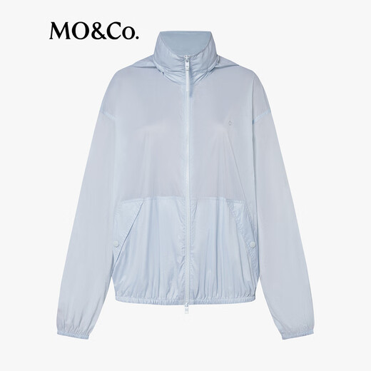 
MO/Co.[active series] Jacket 2025 autumn new product UPF50+ sun protection outdoor hooded jacket MBE3JKT025 Ice gray blue XS /155