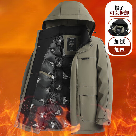 Classic car middle-aged men's cotton-padded jacket winter men's thickened warm solid-color cotton-padded jacket dad's down-padded jacket fashion navy blue XL recommended 115-130Jin Jin equals 0.5 kg