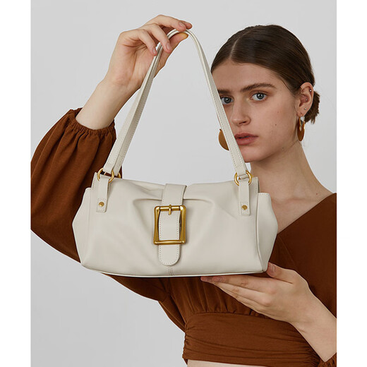 Anysmic Luxury Bag Damenbeutel 2025 Neue Style Unterarm Frauenbeutel Echtes Leder geschnittene Frauen Umhängetasche Nische Handtasche Deep Black [Geschenkboxverpackung]