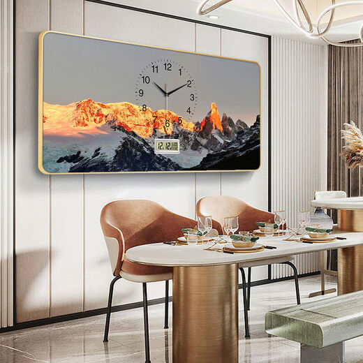 2025 neuer Stil des Eingangs der dekorativen Gemälde Wanduhr Perpetual Kalender Wohnzimmer und Essuhr Moderne einfache und atmosphärische Hängemalerei