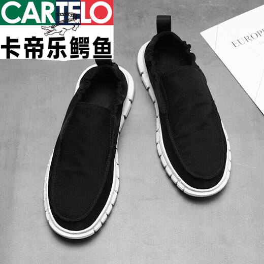 
CARTELO spring and summer men's shoes lazy cloth shoes men's versatile trendy canvas shoes lightweight soft sole one foot big size casual shoes men khaki 42