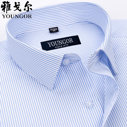 PDG Yageol Mente à manches courtes pour hommes Coton Summer Business Professional Casual Professional Wear Anti-Wrinkes Free-Ird-Agef Striped Shirt DX6623 38 Suggestions [100-120JIN [Jin est égal à 0,5 kg]]]