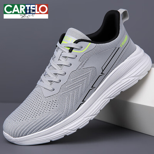 Cartelo Men's Summer New Mesh Sneakers Breasping Casual Shoes Soft Soft Sole non-glip Light Running Chaussures 9928 Mesh blanc 38 240 [Taille 38]