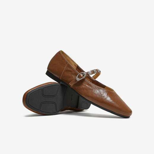 Meilleur film [ye yiqian même style] 25 automne Marizhen rétro Light Mouth Chaussures féminines BN756CQ5 Brown 37
