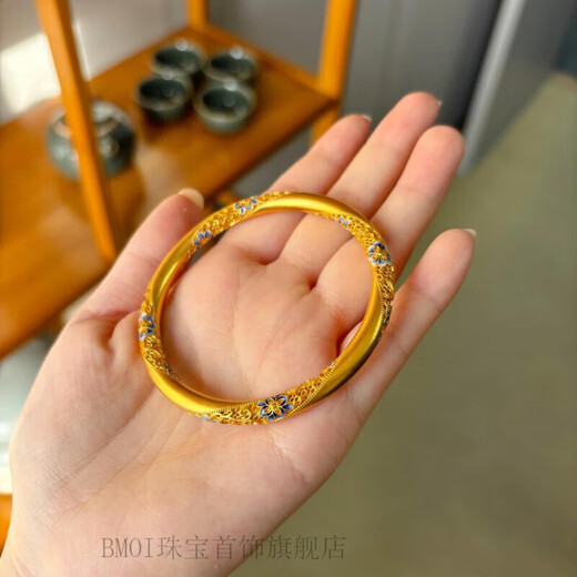BMOI Old Phoenix 999 gold pure gold bracelet gift ancient method carved hollow bracelet inherits the temperament of women's style