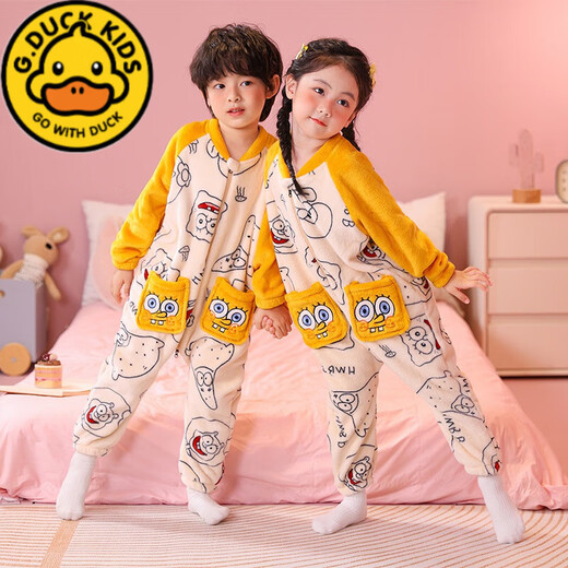 G.DUCKKIDS children's one-piece pajamas for boys in winter thickened flannel anti-kick sleeping bags dinosaur girls belly protection warm home clothes Mickey (plush hooded) #NL-184 One size fits all Size 10 Height 95-105CM 3-4 years old