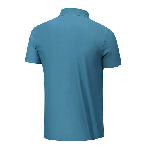 Kaileshi Mint Men's Short Sleeve POLO Shirt Summer Moisturizing Quick Dry Ice Silk Thin Outdoor Leisure Sports T-shirt 12358 Peacock Blue 2XL (168-180cm/150-165Jin[Jin equals 0.5 kg])