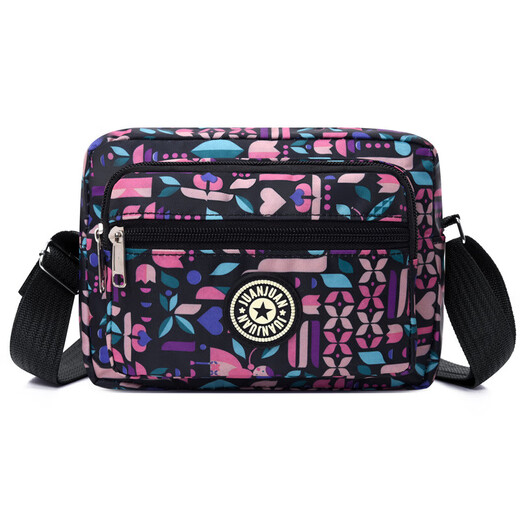 All-Match-bedruckte Mini-Tasche Leichte Stoffbeutel für Frauen 2025 NEUER HAND HLENDE MENTER ART MUTTER BAG CROSSBODY SABE Schwarz