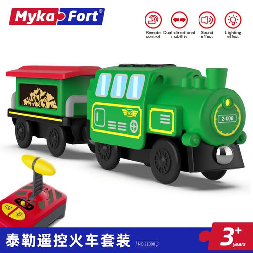 MykaFort迈卡弗电动车遥控火车儿童益智玩具兼容木质轨道精选宝宝礼物玩具 91023遥控火车(白)套装