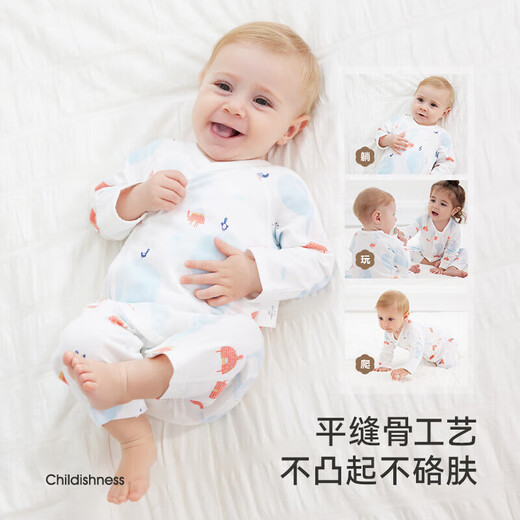 英氏（YEEHOO）婴儿衣服夏季薄款婴儿连体衣新生儿衣服 1-3个月