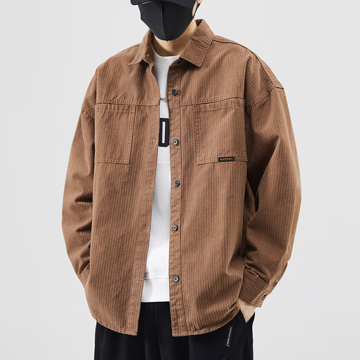 Baleno S&K мужская рубашка с длинными рукавами весна и осень новые японские лацканы из чистого хлопка повседневные топы мужская рубашка-куртка черная XL