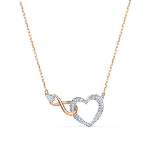 CAOX Wang Yibo's same style eternal love heart-shaped necklace for women infinite 8-word love pendant clavicle chain rose gold rose gold necklace 5518865