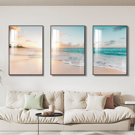 Sofa background wall hanging painting 2025 latest simple and atmospheric living room decoration painting modern Nordic style ins style 13603/8561/13605 40*50 classic black frame oil canvas picture