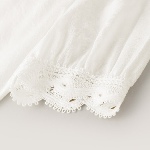 InMAN French embroidered short-sleeved white shirt 2025 summer high-end temperament fashionable and versatile loose thin shirt Yunduobai L