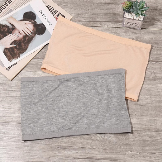 Tube top women's large size inner wear summer thin modal versatile bottoming fat mm anti-exposure strapless one piece 1 piece black L 100-130Jin Jin is equal to 0.5 kg